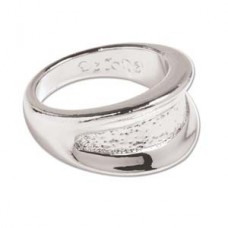 Size 6 Silver Plated Ring w/Channel for Epoxy or Clay - Each