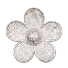 50mm Silver Plated Flower Bezel Brooch for Epoxy/Clay - Each