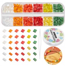 DIY Jewellery Making Kit - Includes Tile Beads, Needle, Elastic Thread & Container