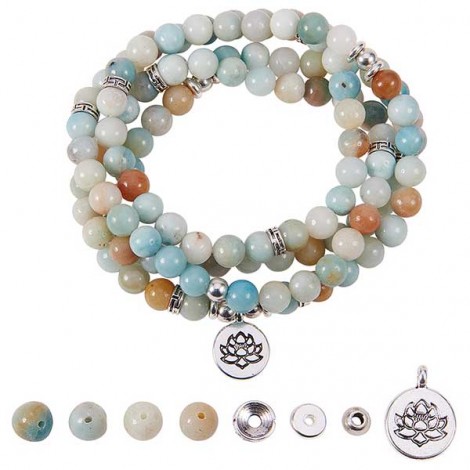 DIY Natural Amazonite Bracelet Making Kit DIY Natural Amazonite Bracelet Making Kit