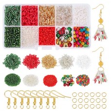 DIY Christmas Theme  Jewellery Making Kit - Includes beads, charms, findings & cord