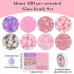 DIY Glass Bead Jewellery Making Kit - Pink & Lilac Colour Mix with 480 beads, & 2 x cord spools in box