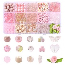 DIY Glass Bead Jewellery Making Kit - Pink Colour Mix