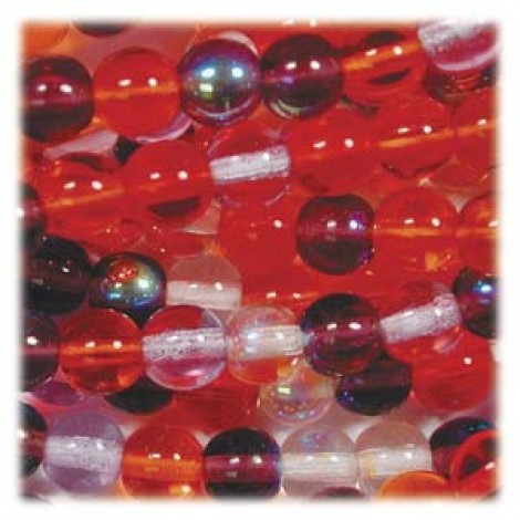 Czech 6mm Round Beads - Melonberry Mix