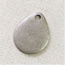 3/4" (18x20mm) ImpressArt Silver Plated Artisan Teardrop Blank with hole