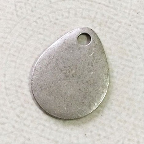 3/4" (18x20mm) ImpressArt .999 Silver Plated Artisan Teardrop Blank with hole - Each 3/4" (18x20mm) ImpressArt .999 Silver Plated Artisan Teardrop Blank with hole - Each