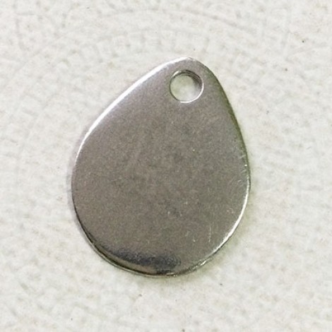 3/4" (18x20mm) ImpressArt Pewter Teardrop Blank with hole - Pack of 2