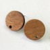 15x2.9mm Round Walnut Wood Earring Posts w-Stainless Steel Post 