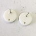 12mm Mini Round Acetate Earring Studs with 1mm hole - White