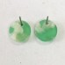 12mm Mini Round Acetate Earring Studs with 1mm hole - Pale Green