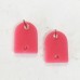 13x9.5mm Mini Acrylic D-Shape Earring Studs with 1mm hole - Matte Pink