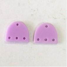 14.6x12.2x2.2mm Semi-Circle Acrylic Mini Earring Connectors with 4 holes - Matte Lavender