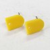 13x9.5mm Mini Acrylic D-Shape Earring Studs with 1mm hole - Matte Yellow