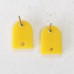 13x9.5mm Mini Acrylic D-Shape Earring Studs with 1mm hole - Matte Yellow