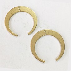 28x0.8mm Raw Brass Crescent Moon Charm with 2 Holes
