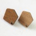 20x18x2.6mm Hexagon Mahogany Wood Earring Posts w-Stainless Steel Post - Per Pair 20x18x2.6mm Hexagon Mahogany Wood Earring Posts w-Stainless Steel Post - Per Pair