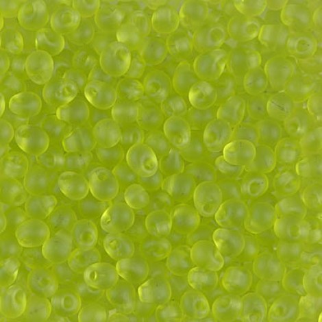 3.4mm Miyuki Drop Seed Beads - Matte Lime Green