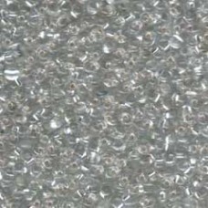 3.4mm Miyuki Drop Seed Beads - Transparent Silverlined Clear - 25gm