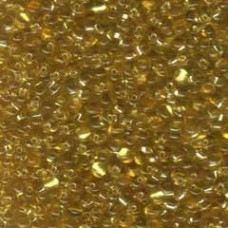 3.4mm Miyuki Drop Seed Beads - Transp Silver Lined Gold - 12.5gm