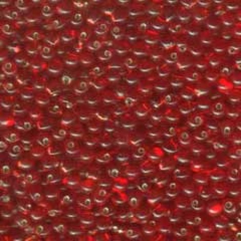 3.4mm Miyuki Drop Seed Beads - Silver Lined Red - 25gm