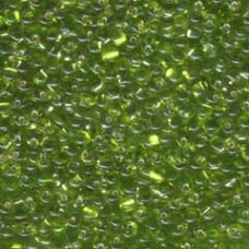 3.4mm Miyuki Drop Seed Beads - Silver Lined Lime Green - 12.5gm