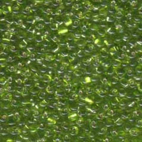 3.4mm Miyuki Drop Seed Beads - Silver Lined Lime Green - 12.5gm
