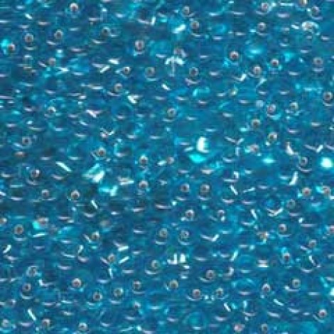 3.4mm Miyuki Drop Seed Beads - Transp Silver Lined Aqua - 12.5gm