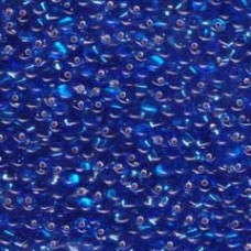 3.4mm Miyuki Drop Seed Beads - Transp Silver Lined Sapphire - 12.5gm