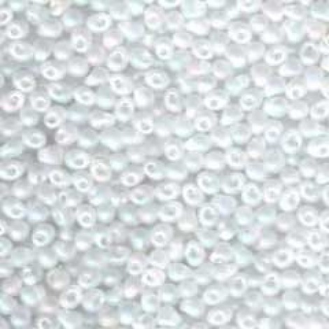 3.4mm Miyuki Drop Seed Beads - Matte Transp Crystal AB - 25gm