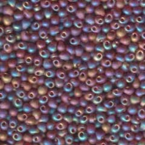 3.4mm Miyuki Drop Seed Beads - Matte Transp Dk Amber