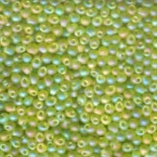 3.4mm Miyuki Drop Seed Beads - Matte Lime Green AB - 25gm