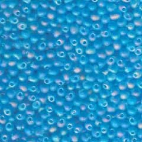 3.4mm Miyuki Drop Seed Beads - Matte Transparent Lt Blue - 12.5gm