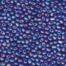 3.4mm Miyuki Drop Seed Beads - Matte Transparent Capri Blue - 12.5gm