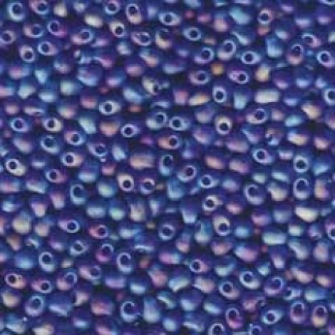 3.4mm Miyuki Drop Seed Beads - Matte Transp Capri Bl