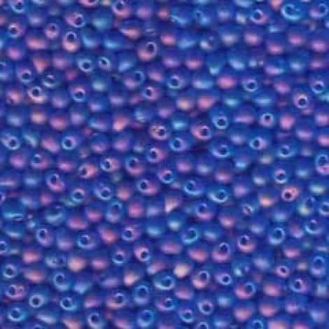 3.4mm Miyuki Drop Seed Beads - Matte Transp Blue AB