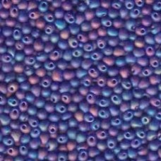 3.4mm Miyuki Drop Seed Beads - Matte Transp Cobalt B