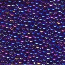 3.4mm Miyuki Drop Seed Beads - Transp Cobalt Blue AB - 12.5gm