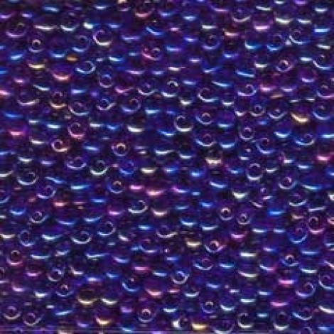 3.4mm Miyuki Drop Seed Beads - Transp Cobalt Blue AB