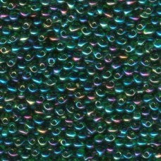 4mm Miyuki Magatama Drop Seed Beads - Trans Green AB