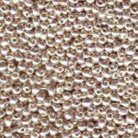 3.4mm Miyuki Drop Seed Beads - Galvanised Silver - 25gm