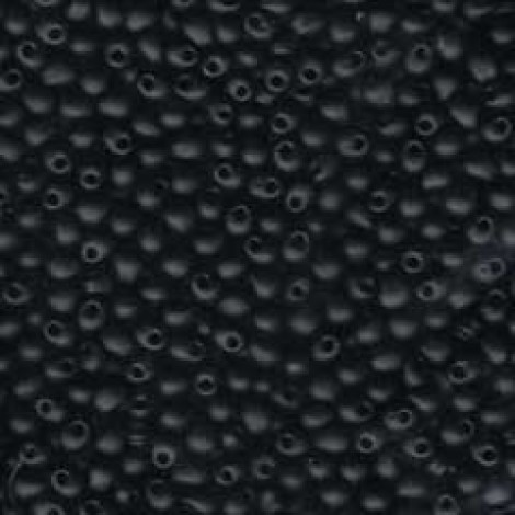 3.4mm Miyuki Drop Seed Beads - Matte Black - 25gm