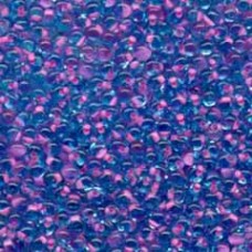 3.4mm Miyuki Seed Bead Drops - Electric Peach Lined Light Blue - 12.5gm