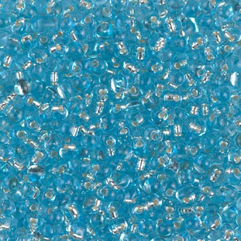 2.8mm Miyuki Drop Beads - Silver Lined Aqua - 10gm 2.8mm Miyuki Drop Beads - Silver Lined Aqua - 10gm