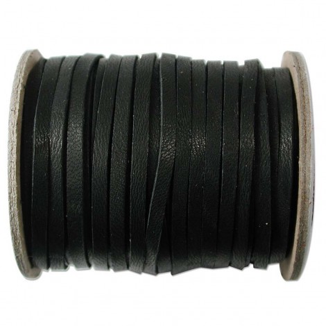 3mm (1/8in) Black Deerskin Lace Cord - Per Metre