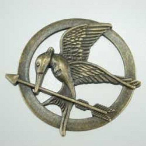36mm Vintage Bronze Hunger Games Bird Connector Focal