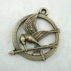 25mm Antique Bronze Hunger Games Bird Pendant