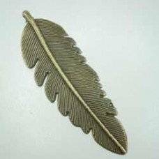 18x56mm Ant Bronze Alloy Vintage Feather Pendant