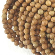 4mm Wood Lace Stone Round Gemstone Beads - strand