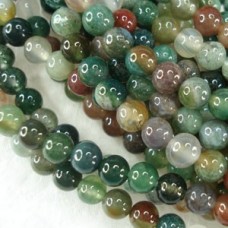 4mm Natural Indian Agate Round Gemstone Beads