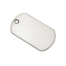 38x22mm Mini Shiny Stainless Steel Silver Dog-Tags - Pack of 2